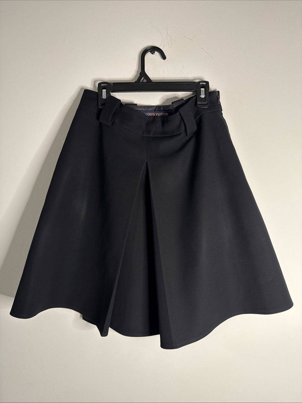 Louis Vuitton Black Uniform A Line Skirt with Front Box Pleat